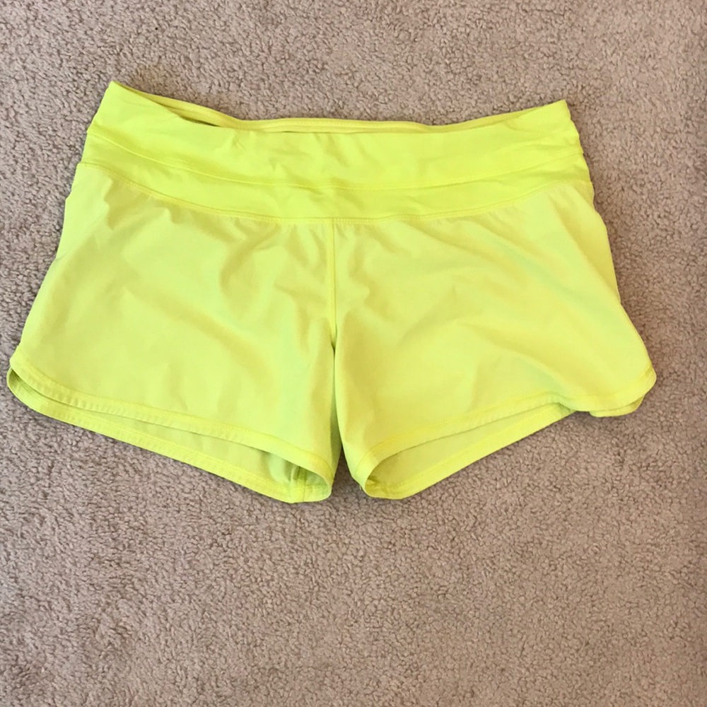 Lululemon workout shorts - neon yellow
